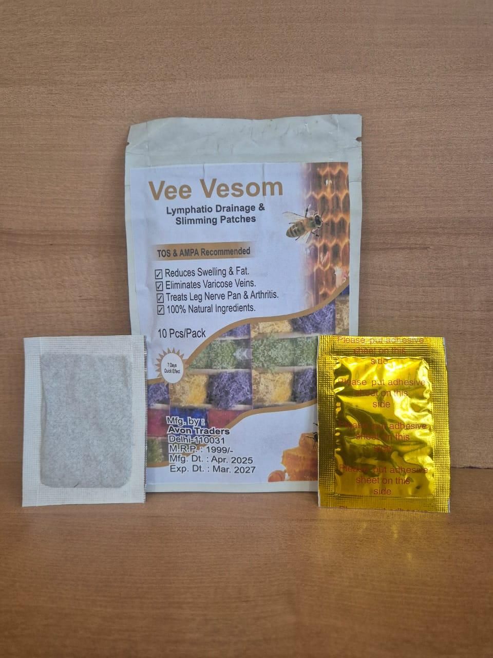 Vee Vesom Lymphatic Drainage & Sliming Foot Patches (10 Patches)